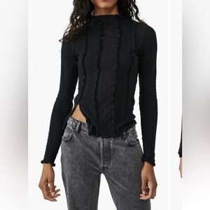 NWT Free People Lavender Ruffled top, new with tags.